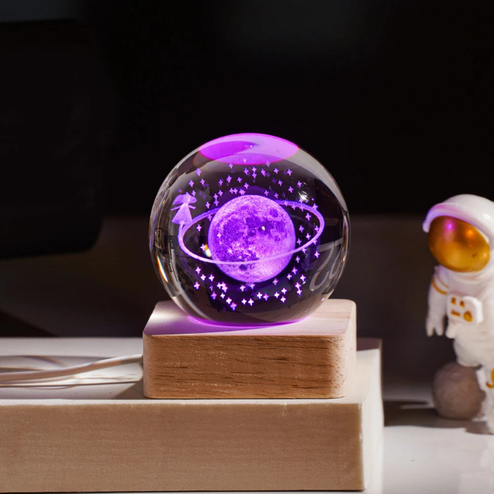 3D Crystal Globe Night Light