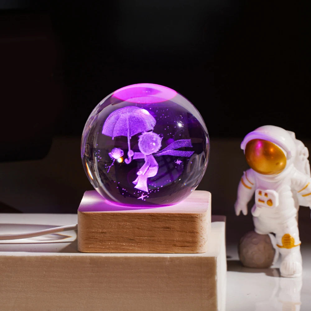 3D Crystal Globe Night Light